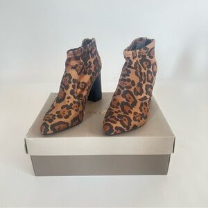 Franco Sarto Leopard Bootie Size 6 M